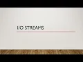 Java Input Output Stream