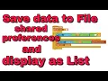 Display data from File shared preferences in a list