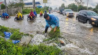 Satisfying Cleanup! Removing Massive Debris from a Clogged Street Drain