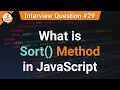 What is Sort Method in JavaScript JavaScript Tutorials in Hindi Interview Question