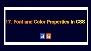 Font and Color properties in CSS Html CSS Full Course For Beginners