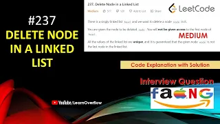 Delete Node in a Linked List LeetCode 237 Java O 1 Solution LearnOverflow