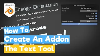 Blender Python Tutorial Creating the Text Tool Add-on learn python for beginners