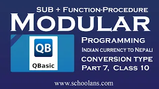 SEE Computer science Modular Programming in QBASIC SUB and FUNCTION Part 7 Class 10