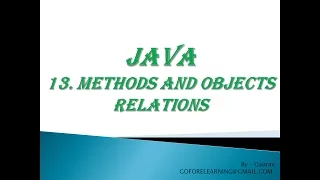 METHODS AND OBJECTS RELATIONS