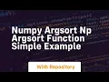 numpy argsort np argsort function simple example