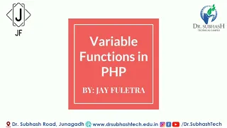 DWPD Variable Functions in PHP Lecture 5 in Gujarati By Jay Fuletra