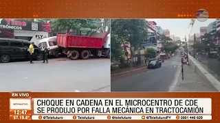 Choque en Cadena en el microcentro de Ciudad del Este