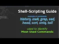 Linux Shell guide to using awk grep sed sort uniq head history to get most used Commands