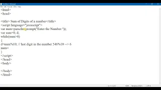 Sum of Digits of a number using javascript