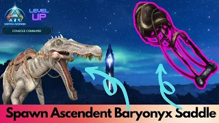 Ascendant and primitive Baryonyx Saddle Spawn Command Ark Survival Ascended
