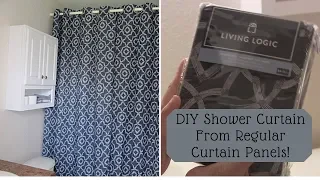 DIY Extra Long Shower Curtain From Regular Curtain