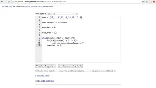 Python Programming Getting odd numbers from a list While Loop