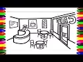 Cafe Shop COFFEE SHOP RESTAURANT Coloring Pages for kids Children Learning Fun Art