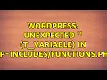 Wordpress unexpected mm T - VARIABLE in wp- php
