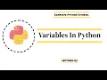 2 Python tutorial for beginners Python Variables