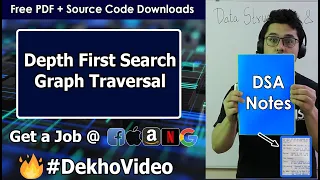 Depth First Search DFS Graph Traversal in Data Structures
