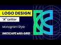 Monogram Logo Design K Letter using Grid Method INKSCAPE TUTORIAL