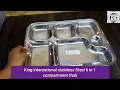 king international stainless steel 6 in 1 compartment thali