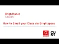 How To Email Your Class Via Brightspace Instructors