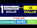 1 AUD to USD - Convert Australian Dollars to US Dollars Currency Exchange Rate Today 18 March 2026