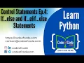 Learn Python Chapter 03 Control Statements Ep 4 If else and if elif else Statements CodeOfCode