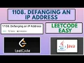 Leetcode 1108 Defanging an IP Address Easy Java Solution