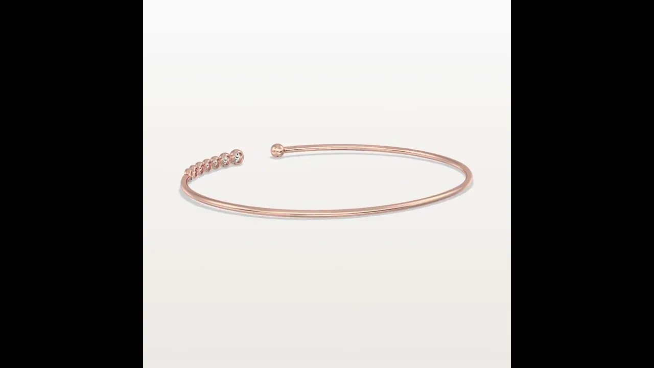 Graduated Lab-Grown Diamond Open Cuff Bangle in 14K Gold/Platinum