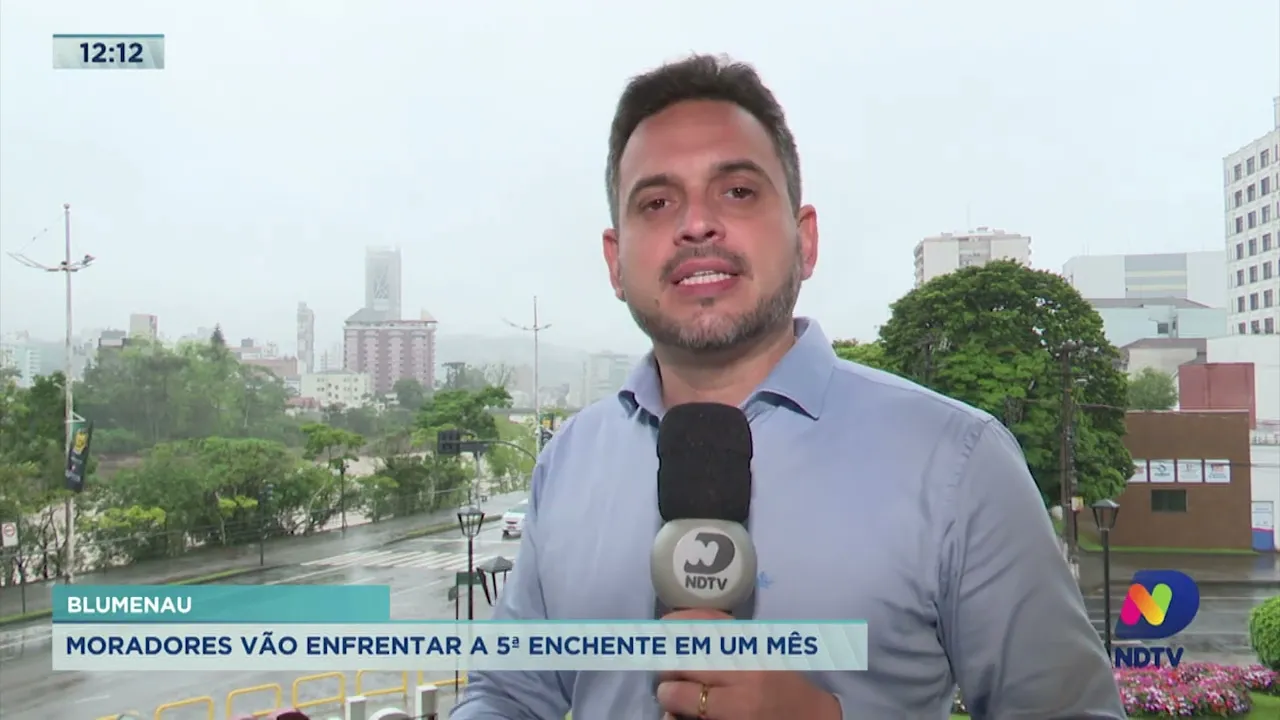 Moradores vão enfrentar a 5ª enchente em um mês em Blumenau