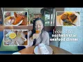 eating almost everything at michelin star seafood restaurant Angler