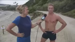 Awkward Scene reporter falls in love with badass australian bro during interview