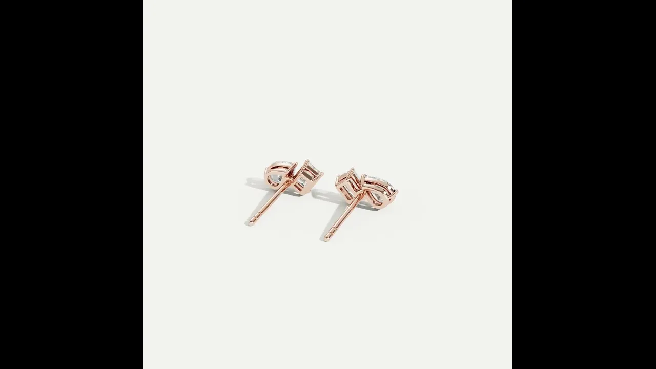 1.0CTW Radiant & Pear Lab Diamond Toi et Moi Stud Earrings