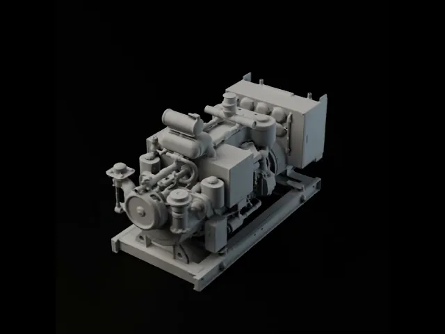 Diesel Generator - Ultra-Detail Industrial Power [1:87 / HO Scale] - Pre-Supported STL video thumbnail