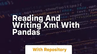 reading and writing xml with pandas