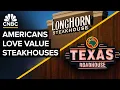 Why Americans Are Obsessed With Texas Roadhouse And LongHorn Steakhouse