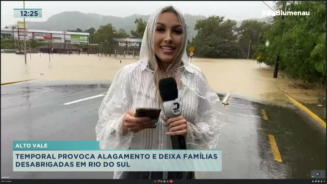 Temporais Alto Vale: temporal provoca alagamento e deixa famílias desabrigadas em Rio do Sul