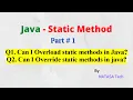 Java Selenium 7 Static method Part 1 Interview Questions NATASA Tech