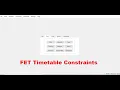 FET Timetable Time Constraints Part 2