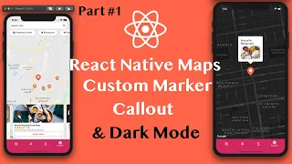 React Native Maps Tutorial Add Custom Marker Callout Dark Mode