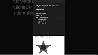 program to draw spiral star in turtle programming