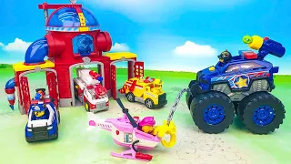 Paw Patrol Monster Car transforms into Fire Rescue Truck. ROBLOX Bank robbery