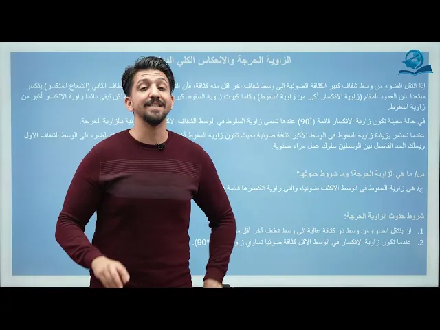 فيزياء الرابع العلمي | الفصل السادس | معامل الانكسار وقانون سنيل