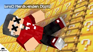 MİNECRAFT DÜZ MERDİVENDE ŞANS BLOKLARIYLA OYUNU BİTİRMEK