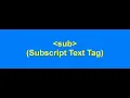 HTML sub Tag