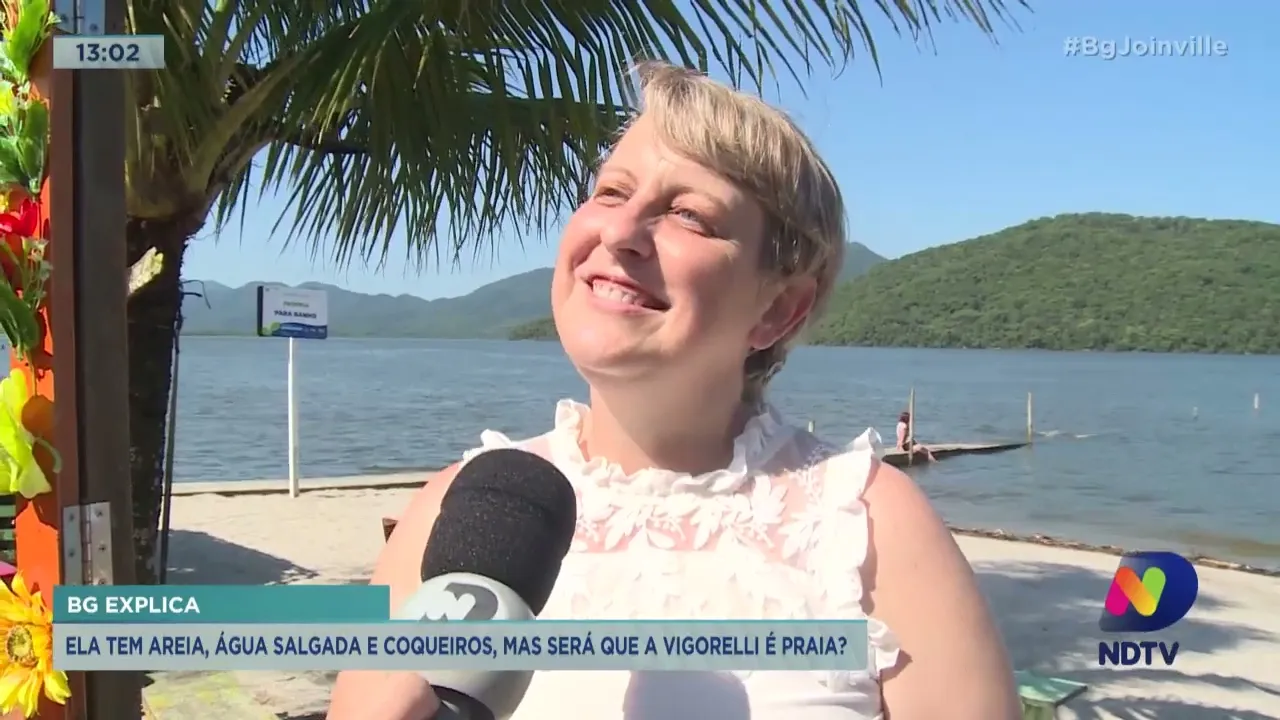 BG explica! Ela tem areia, água salgada e coqueiros, mas será que é a Vigorelli é praia