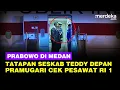 Lagu Tatapan Seskab Teddy Depan Pramugari Jelang Prabowo Turun dari Pesawat RI 1 di Medan