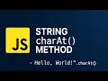 How to use string charAt method in javascript