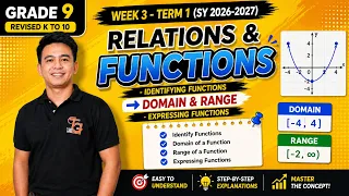 Grade 9 Math Term 1 Week 3: Domain and Range of Relation and Functions - First Term Teacher Gon