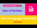 Java Session 5 - Types of Variables Primitive Reference Instance Static Local Java basics