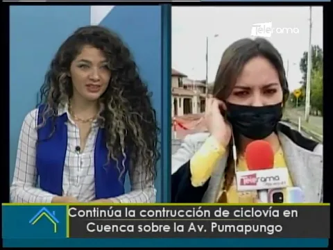 Continúa la construcción de ciclovía en Cuenca sobre la Av. Pumapungo
